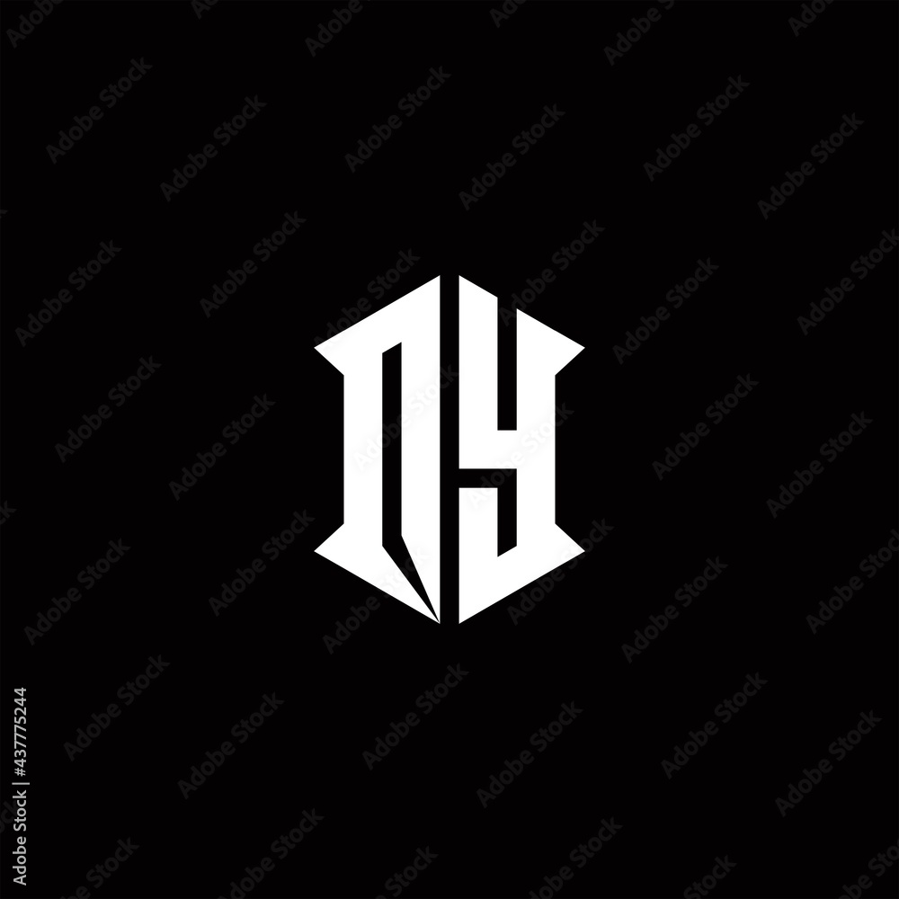 QY Logo monogram with shield shape designs template QY Logo monogram with shield shape designs template