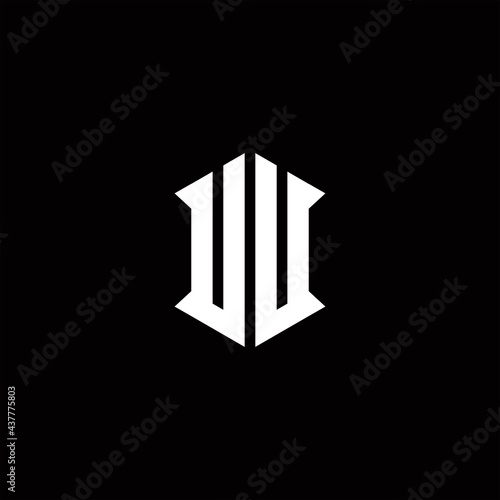 UU Logo monogram with shield shape designs template