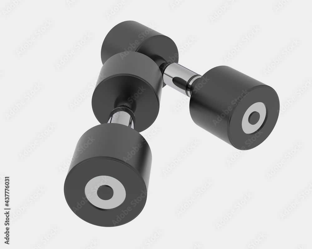 Dumbbell isolated on background. 3d rendering - illustration Stock ...
