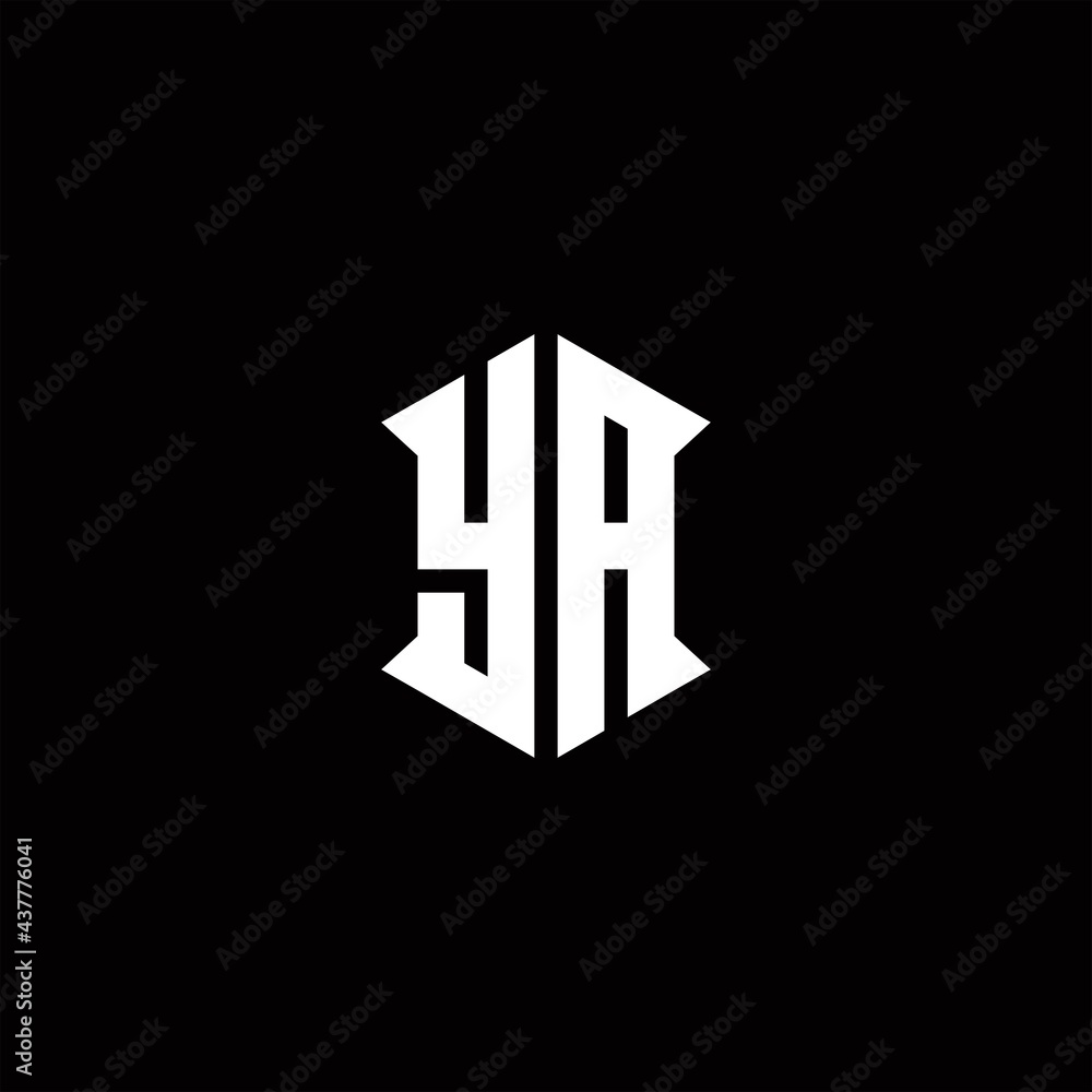 YA Logo monogram with shield shape designs template YA Logo monogram with shield shape designs template