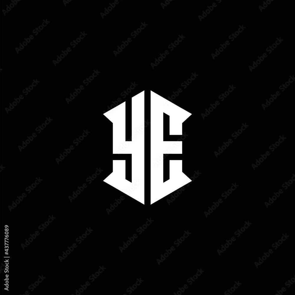 YE Logo monogram with shield shape designs template YE Logo monogram with shield shape designs template