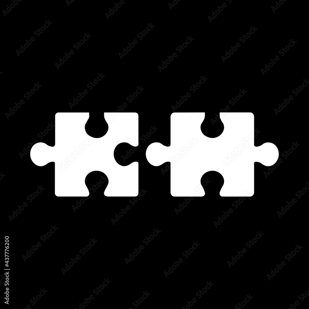 Minimalist, flat, black silhouette puzzle piece icon. Isolated on white Minimalist, flat, black silhouette puzzle piece icon. Isolated on white