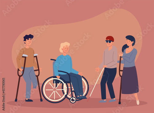 disabled group people