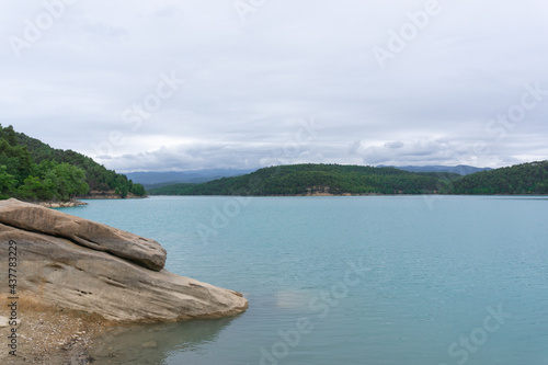 Landscape of the San pon   swamp of turquoise water with cloudy sky