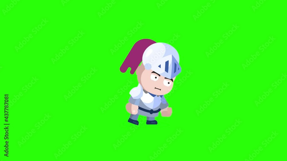 RPG Game Player Character in Heavy Armor with helmet pick up from the ground Green Screen RPG Game Player Character in Heavy Armor with helmet pick up from the ground Green Screen