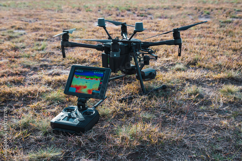large industrial drone with thermal camera.