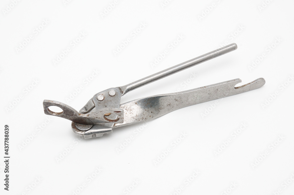 Opener for bottles and cans on white background Opener for bottles and cans on white background
