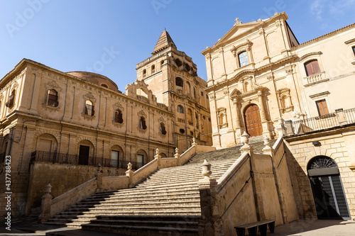 Front View of Church of San Francesco d’Assisi alla’Immacolata in Noto, Province of Syracuse, Sicily, Italy. photo