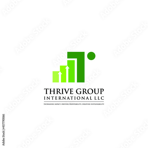 Letter T Chart logo icon design template elements vector