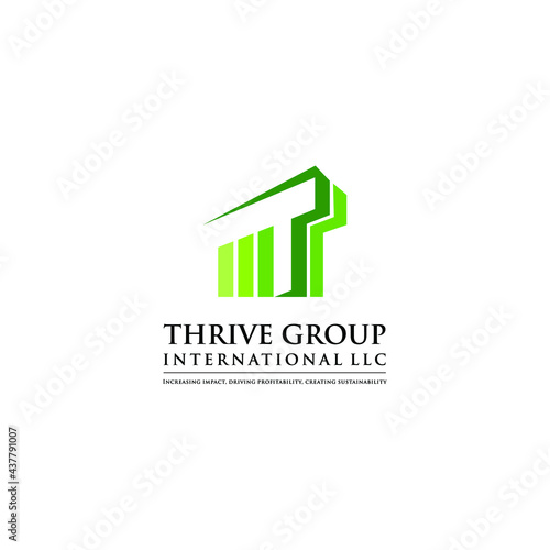 Letter T Chart logo icon design template elements vector