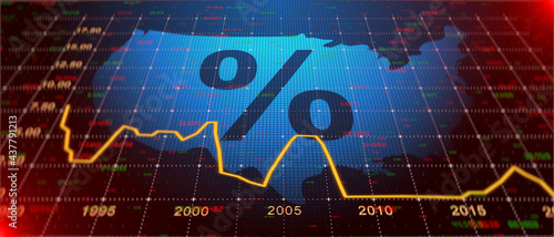 Obraz na plátně American interest rates financial economic monetary policy loans and lending - I