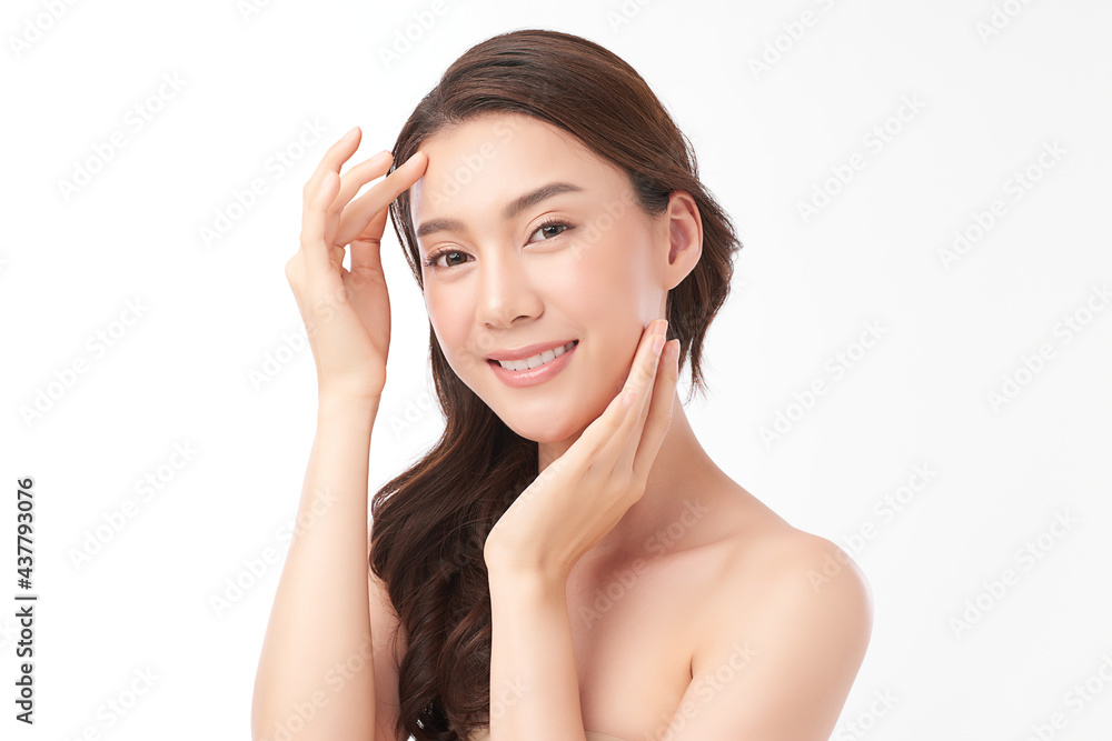 Beautiful young asian woman with clean fresh skin on white background, Face care, Facial treatment, Cosmetology, beauty and spa, Asian women portrait. Beautiful young asian woman with clean fresh skin on white background, Face care, Facial treatment, Cosmetology, beauty and spa, Asian women portrait.