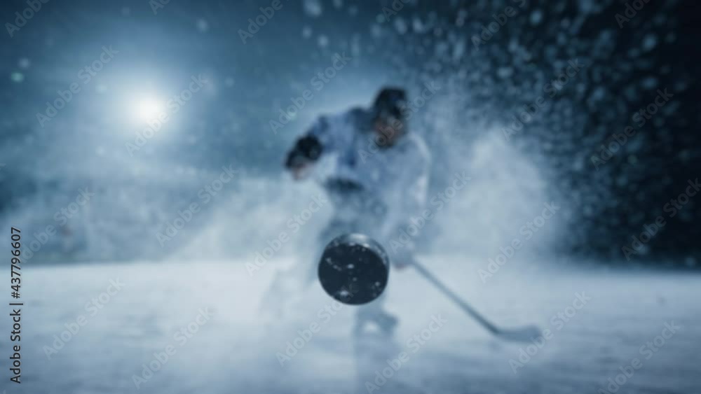 Video Stock Ice Hockey Rink Arena Professional Player Shooting