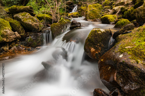 Beautiful water stream in Gresso river Portugal photo