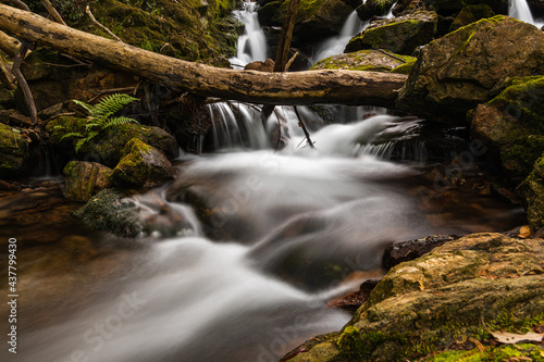 Beautiful water stream in Gresso river Portugal