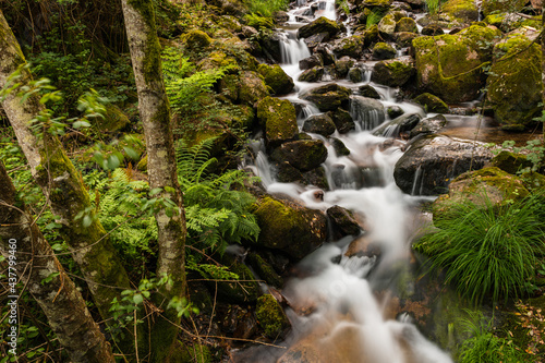 Beautiful water stream in Gresso river Portugal