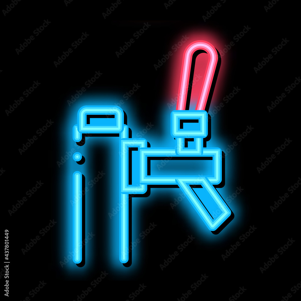 Bar Beer Faucet neon light sign vector. Glowing bright icon Bar Beer Faucet sign. transparent symbol illustration Bar Beer Faucet neon light sign vector. Glowing bright icon Bar Beer Faucet sign. transparent symbol illustration