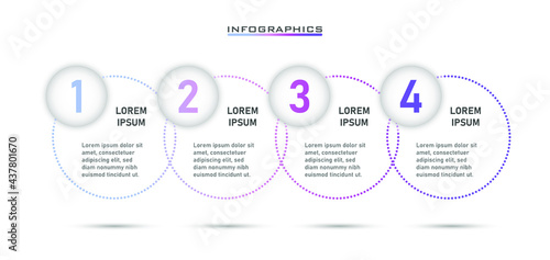 Business Infographic design template with 4 options or steps. Can be used for process diagram, presentations, workflow layout.