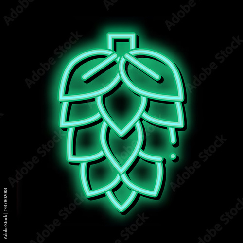 Hops Nature Plant neon light sign vector. Glowing bright icon Hops Nature Plant sign. transparent symbol illustration