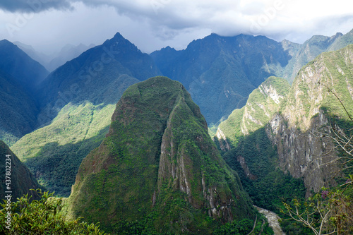 
Andes Mountains in Peru above the Urubamba River near Machu Picchu as a storm approaches photo