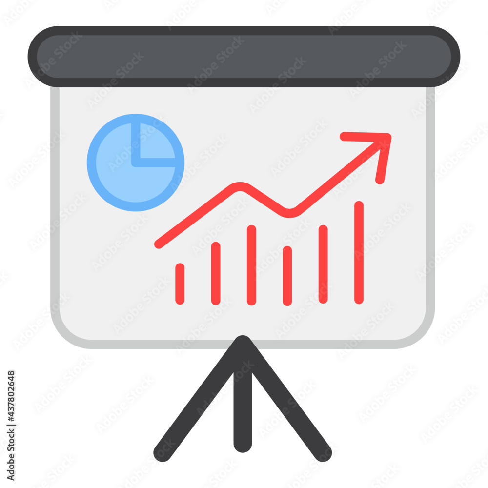 A flat design, icon of business presentation A flat design, icon of business presentation