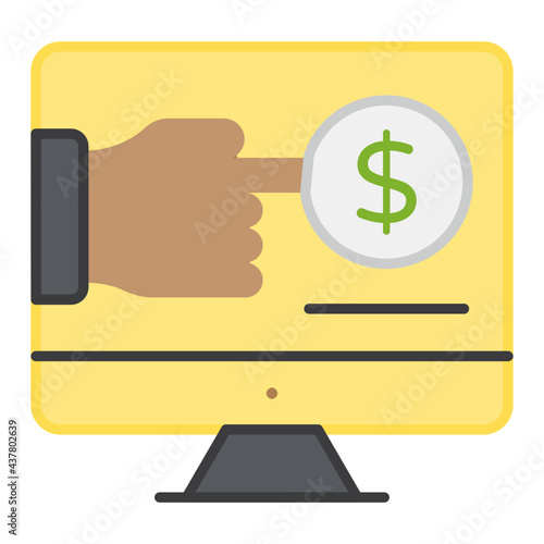 A flat design, icon of pay per click