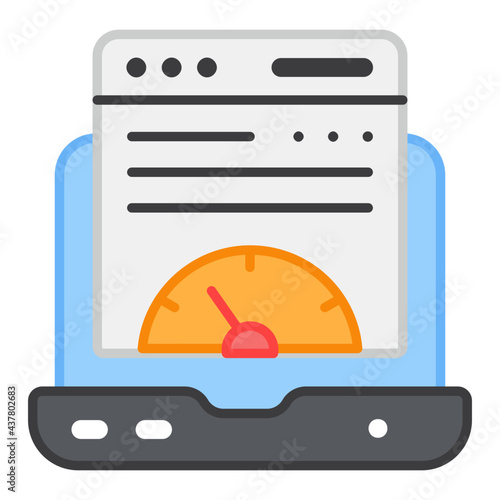 A flat design, icon of web speed test