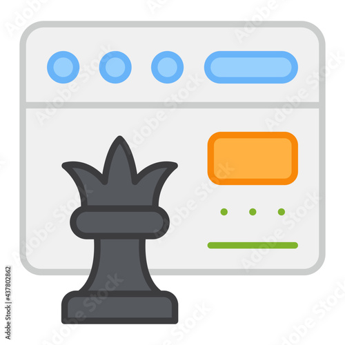A flat design, icon of web strategy
