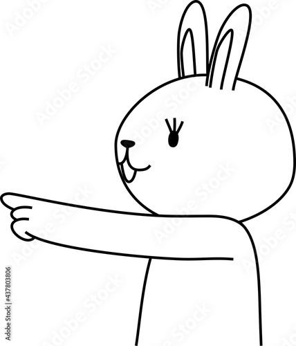 rabbit outline that guides you by pointing your finger