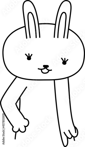 rabbit outline that guides you by pointing your finger