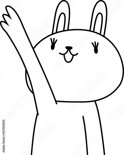 rabbit outline that guides you by pointing your finger