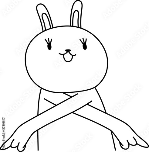 rabbit outline that guides you by pointing your finger