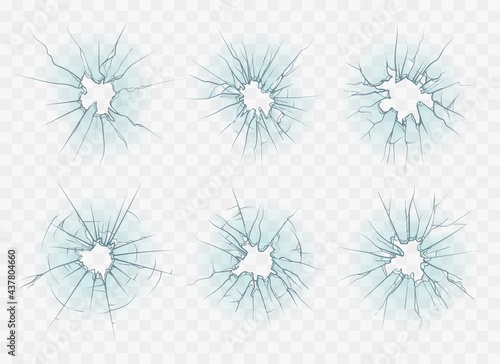 Transparent glass cracks