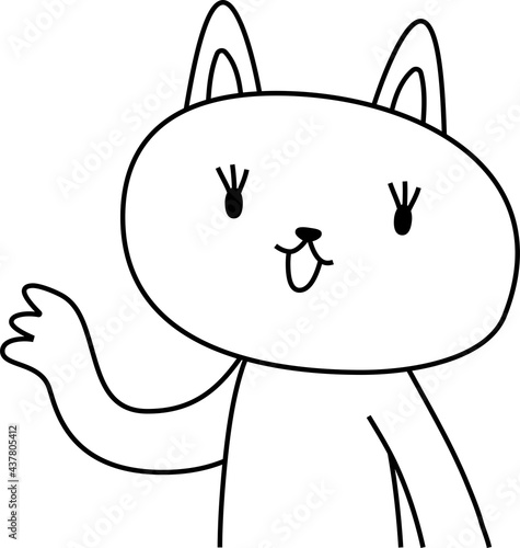 cat outline that guides you by pointing your finger