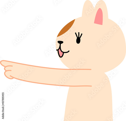 cat that guides you by pointing your finger