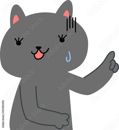 black cat that guides you by pointing your finger