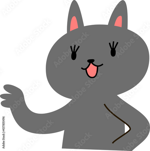 black cat that guides you by pointing your finger