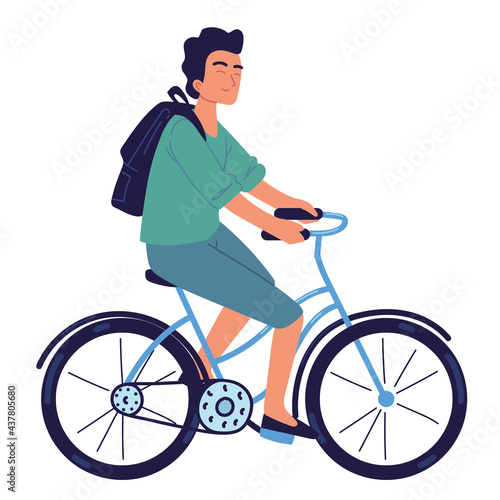 guy riding bike