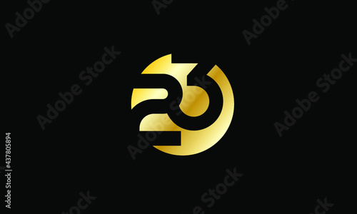 23 Circle Gold Negative Space Number