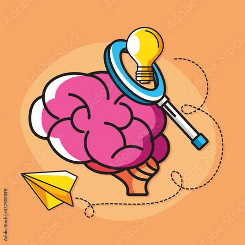 idea brain magnifier