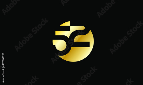 52 Circle Gold Negative Space Number