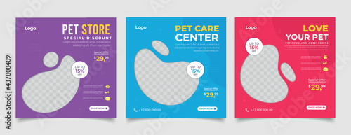 Pet shop banner for social media instagram post template
