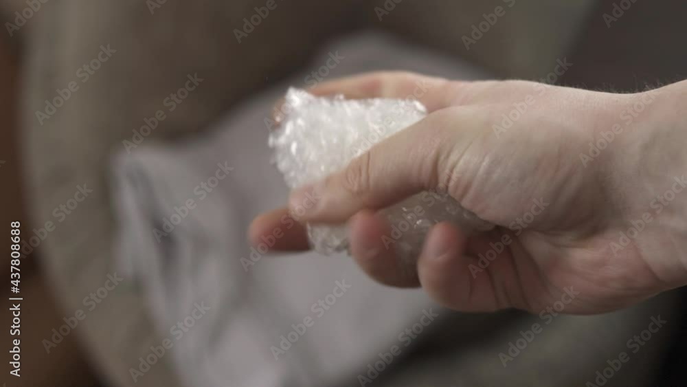 Clicking and bursting of bubble wrap due to nerves and to calm down Clicking and bursting of bubble wrap due to nerves and to calm down