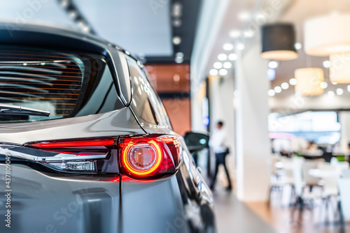 modern car led tail lights in showroom © voyata