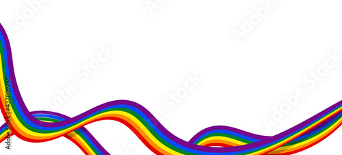 LGBT ribbon, tape. LGBT banner. Template design, vector illustration. Geometric shapes in the colors on the rainbow. Colorful symbols. Gay pride collection.