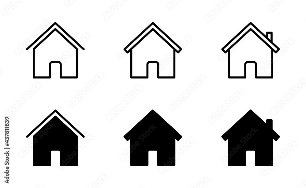 Home line icon set, home icon vector. for web Home line icon set, home icon vector. for web