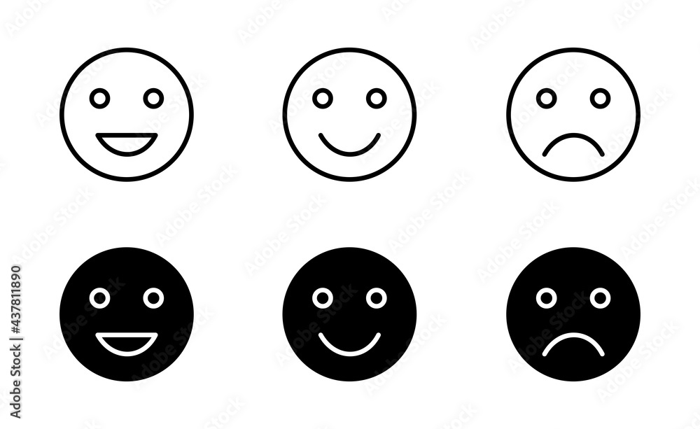 Emoji line Icon set vector Emoji line Icon set vector