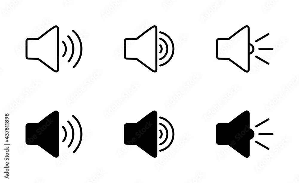 speaker icon Set, audio symbol icon vector speaker icon Set, audio symbol icon vector
