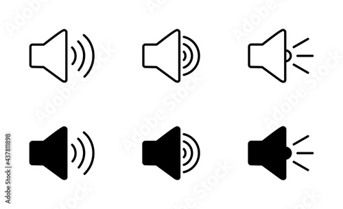 speaker icon Set, audio symbol icon vector