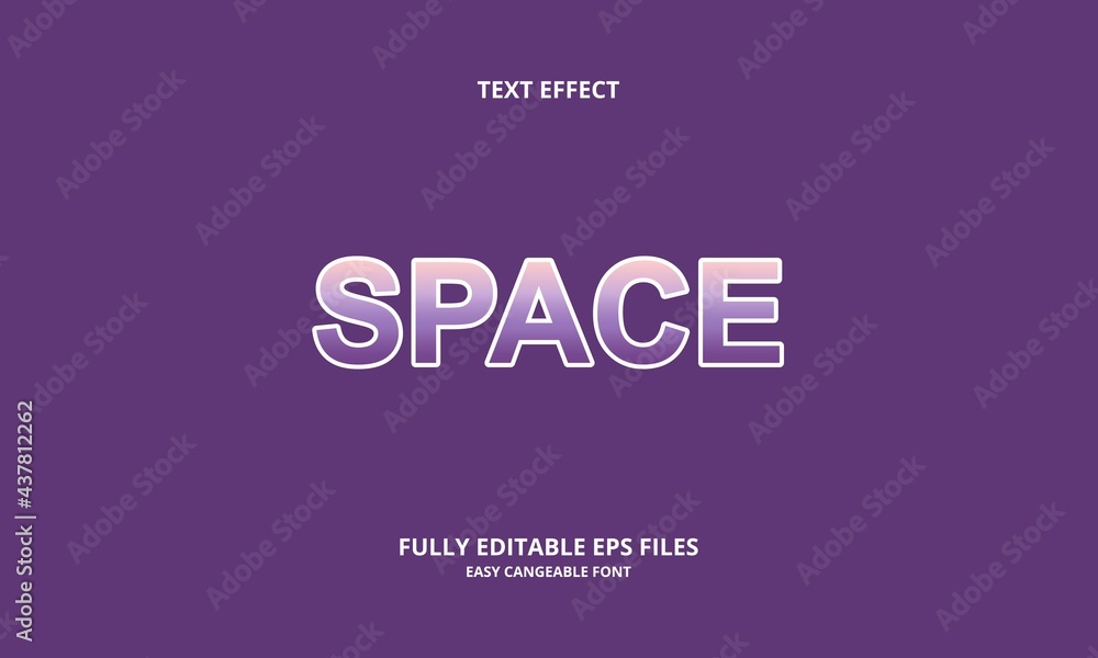 space style editable text effect